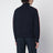 Dark blue wool zip-up cardigan