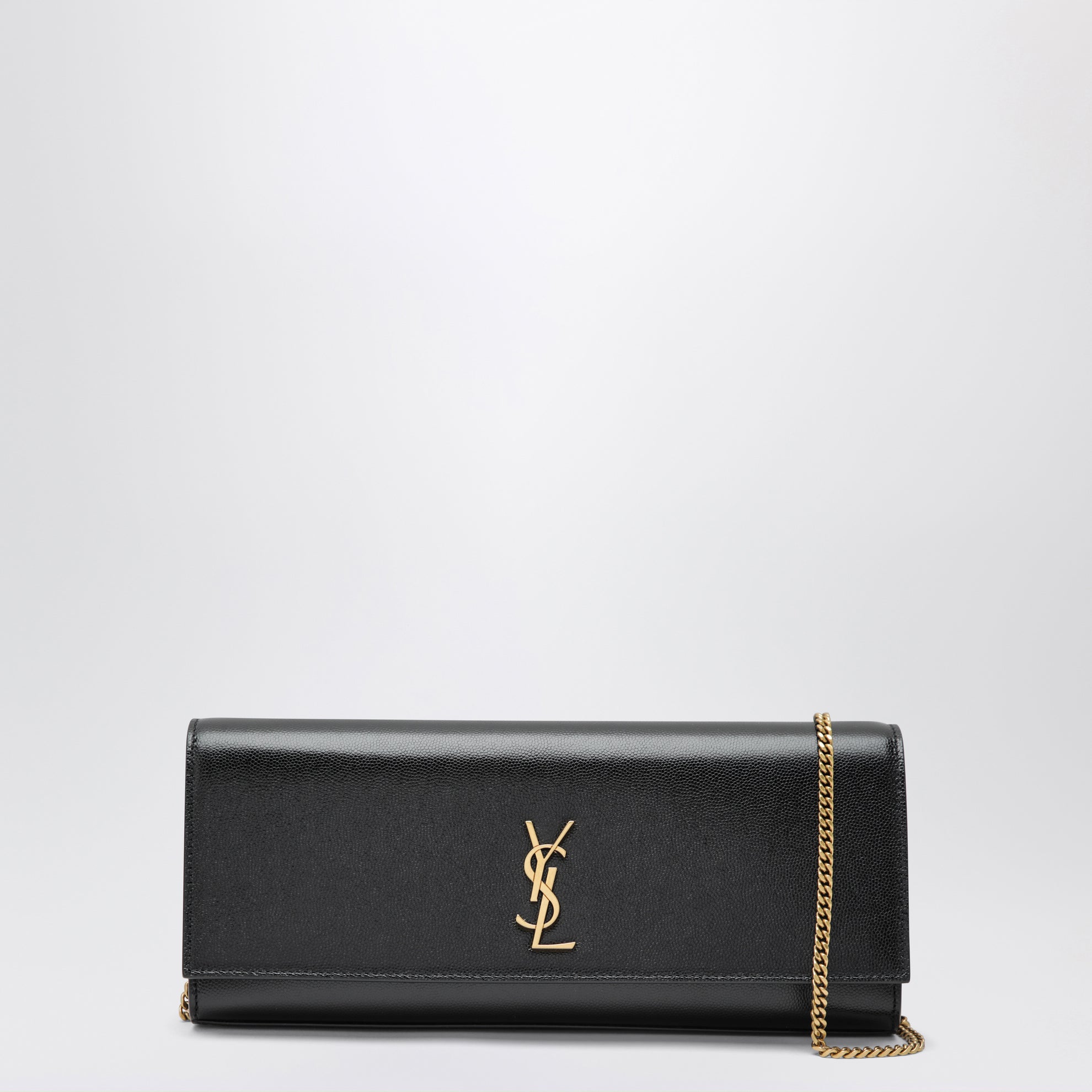Black Kate clutch in grain de poudre leather