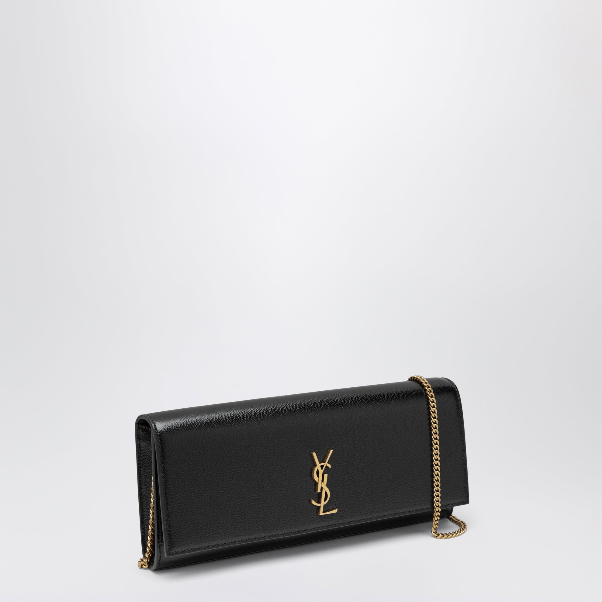 Black Kate clutch in grain de poudre leather