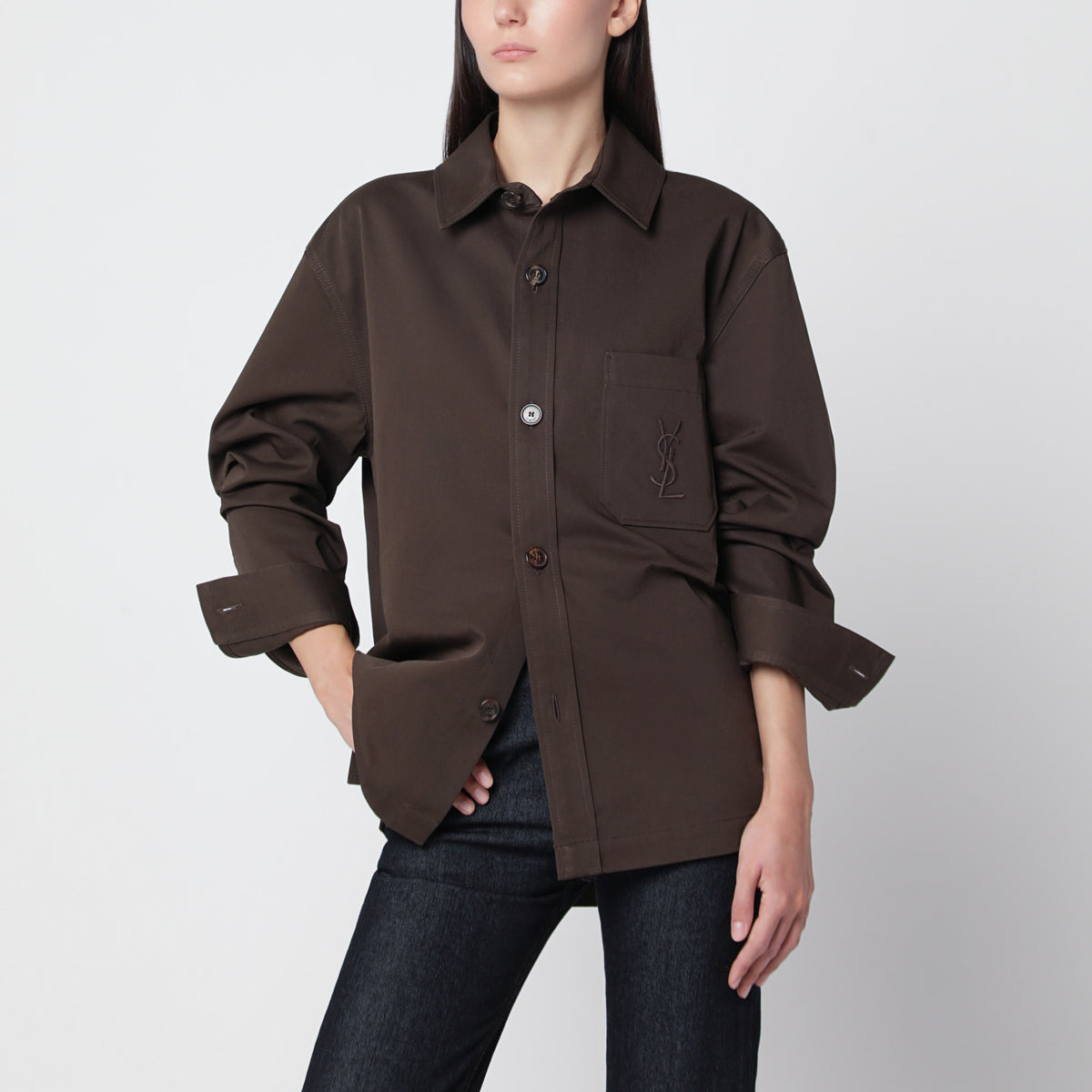 Giacca camicia Cassandre marrone scura