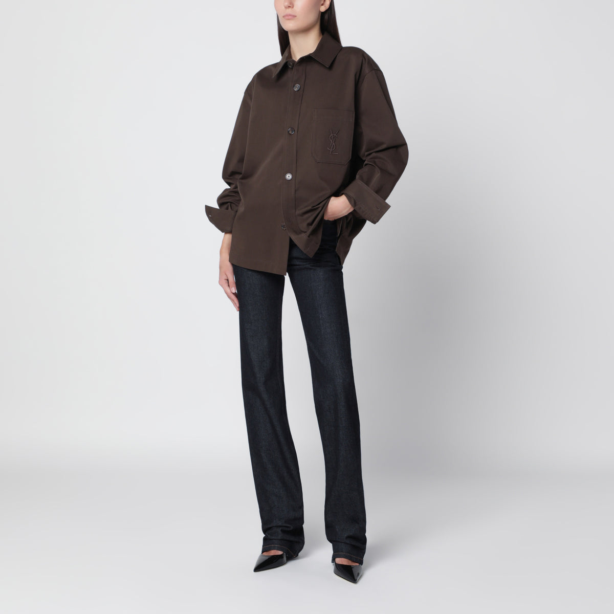 Giacca camicia Cassandre marrone scura