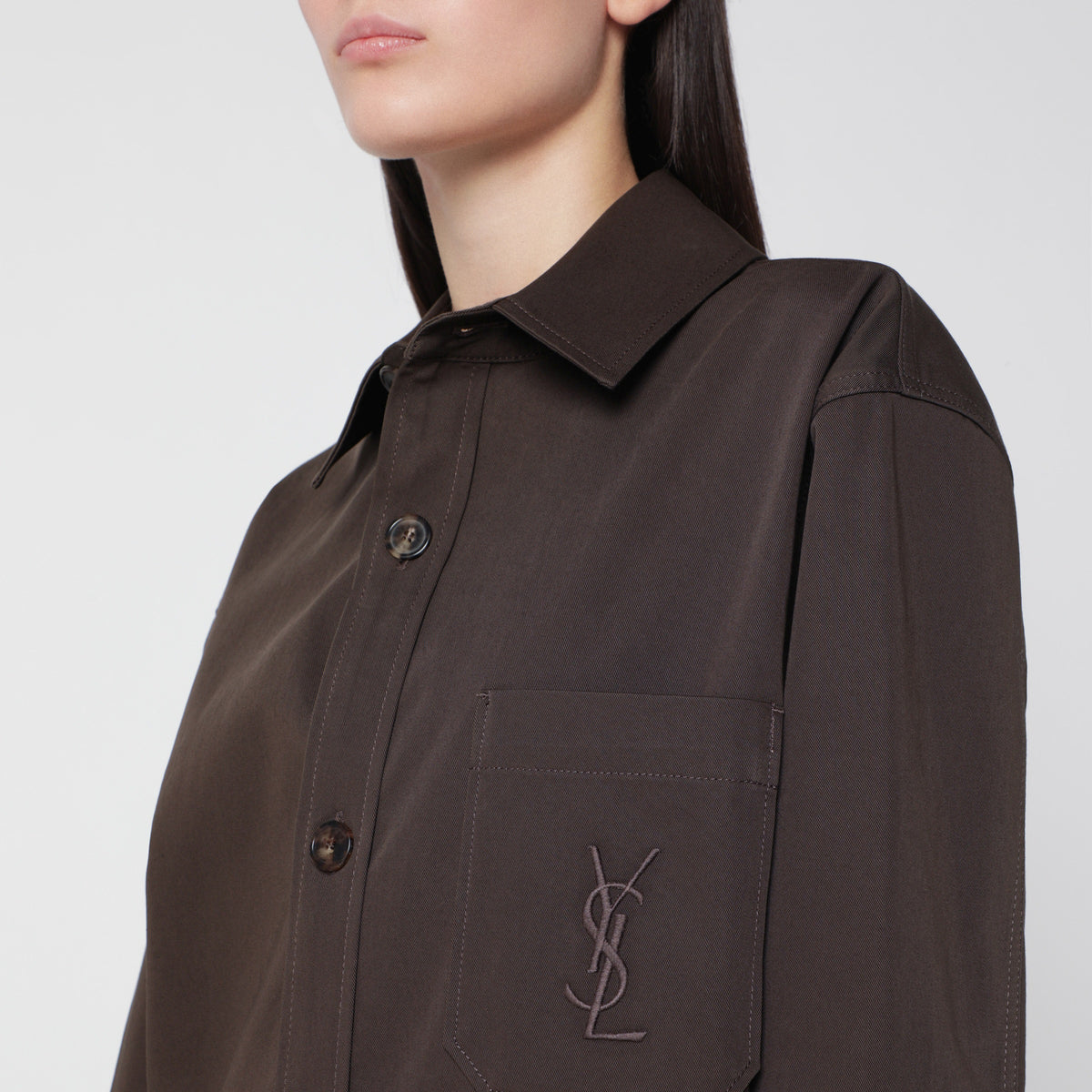 Giacca camicia Cassandre marrone scura