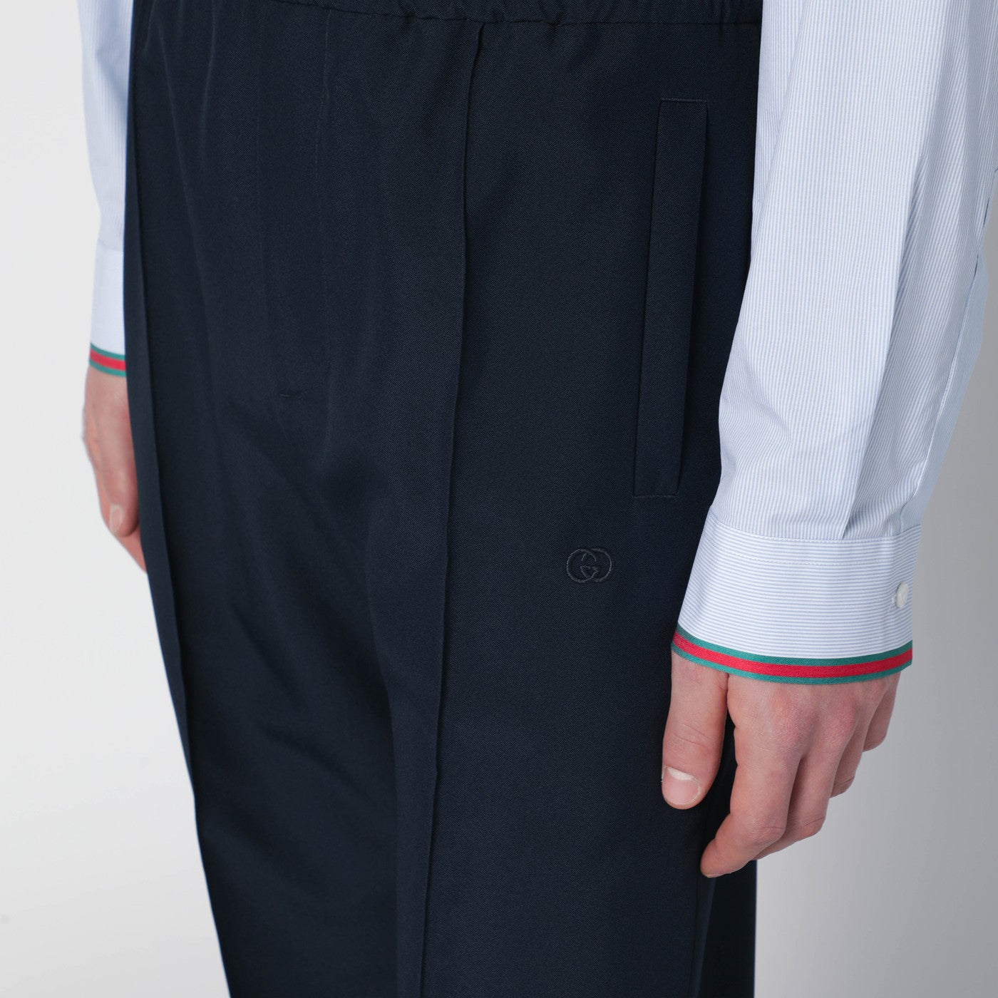Pantalon bleu nuit en panama technique