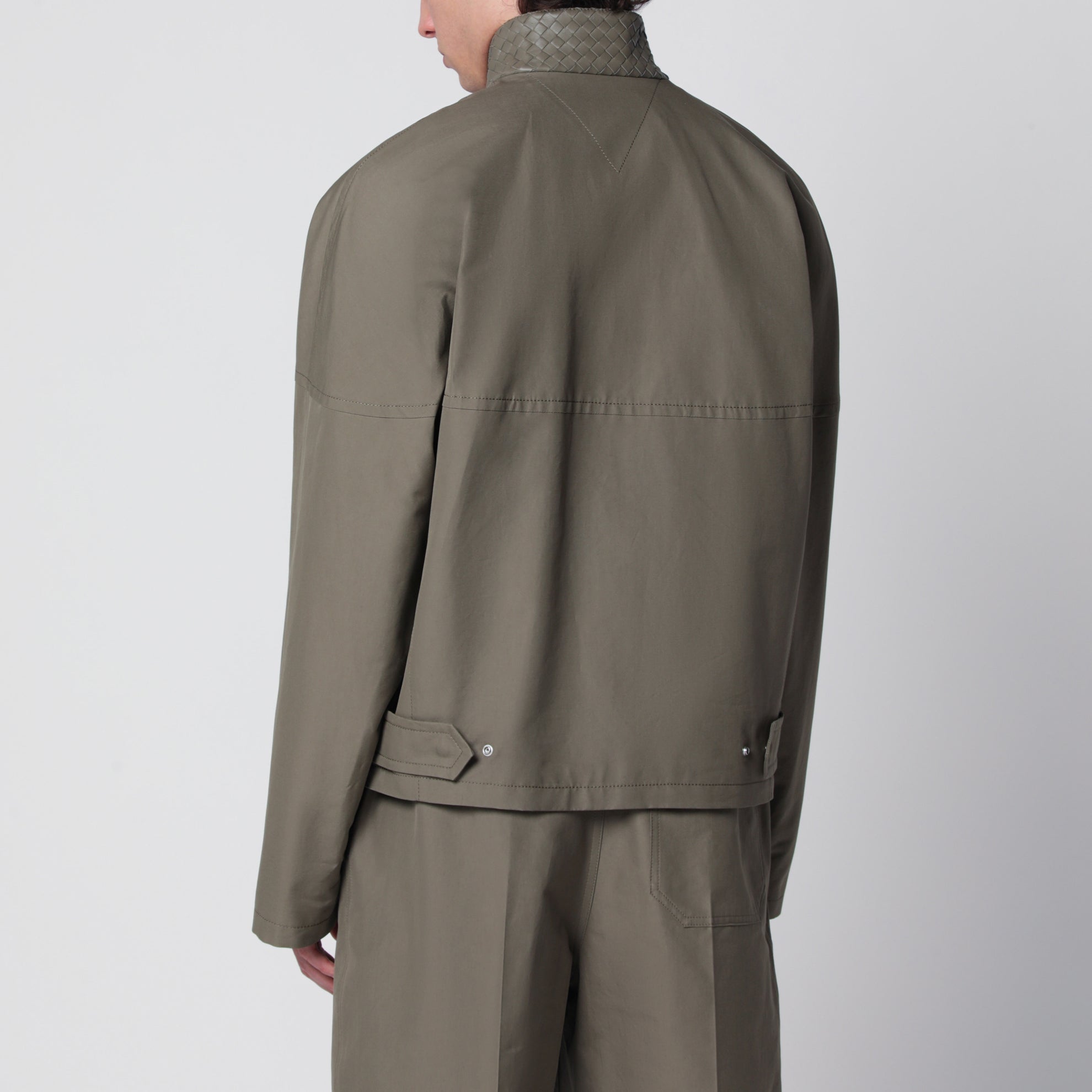 Harrington-Jacke aus kompakter Baumwolle in Stahlgrau