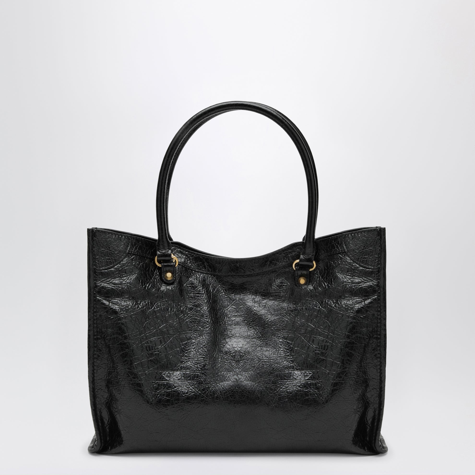 Le City small lambskin leather tote bag in black