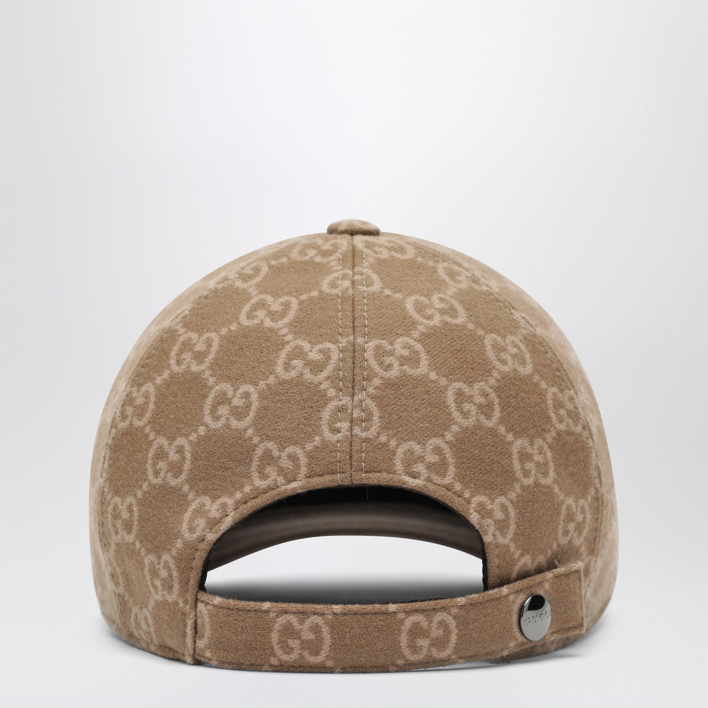 Cappello da baseball in tessuto in maglia GG beige