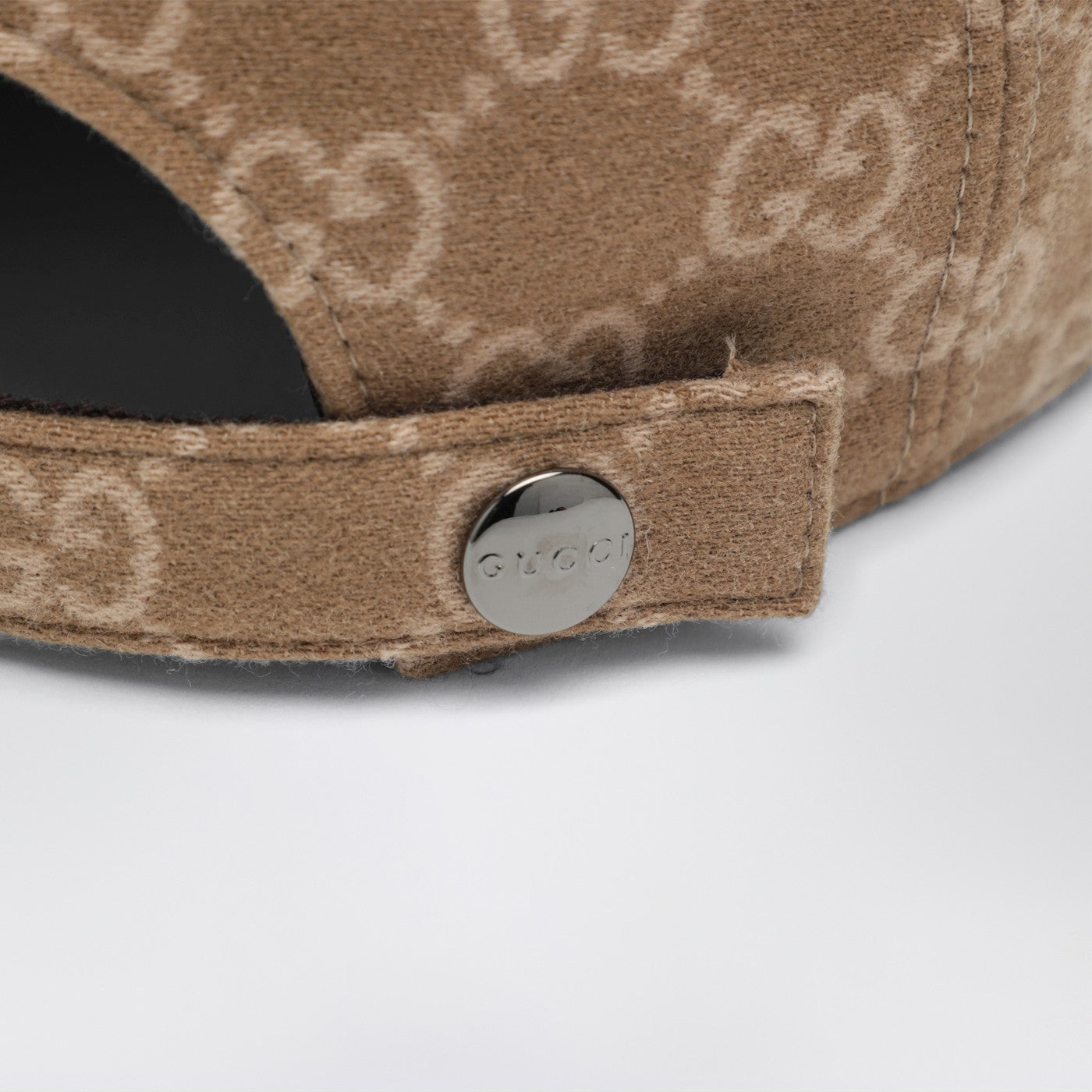 Cappello da baseball in tessuto in maglia GG beige
