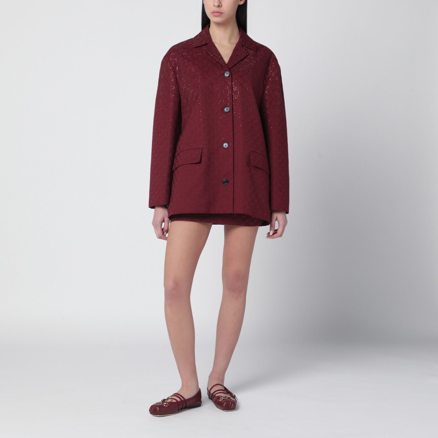 Veste Rosso Ancora en tissu GG avec cristaux