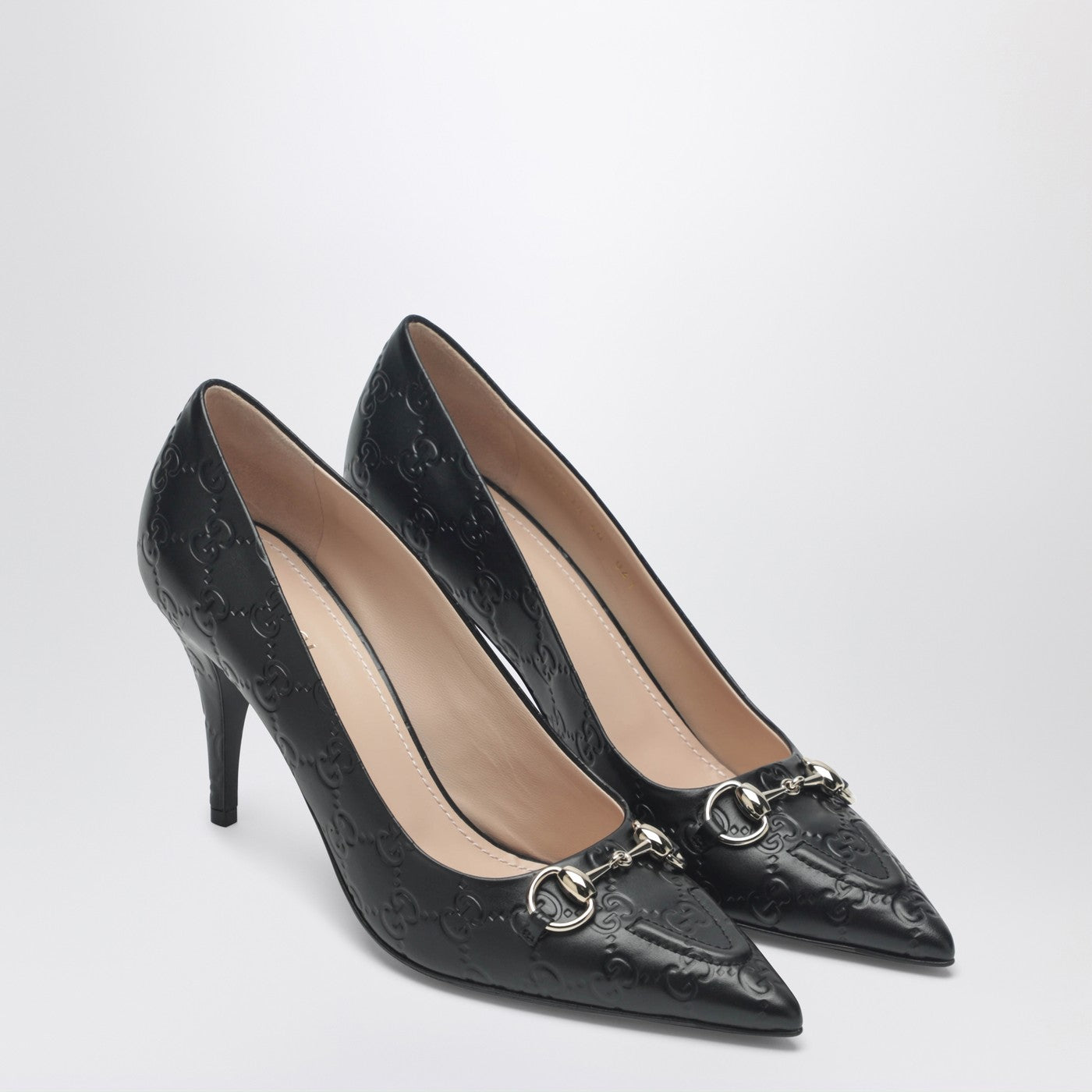 GUCCI GUCCI◇パンプス/36.5/BLK/146887 Black GG leather pumps with
