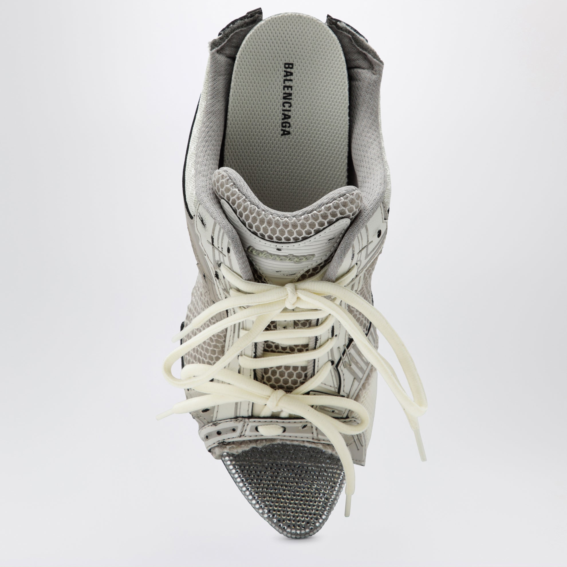 Sandali con tacco Stapler grigi effetto consumato