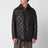 Brown quilted leather shirt jacket