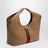 Borsa shopping Giglio grande in pelle GG traforata beige scuro