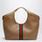Borsa shopping Giglio grande in pelle GG traforata beige scuro