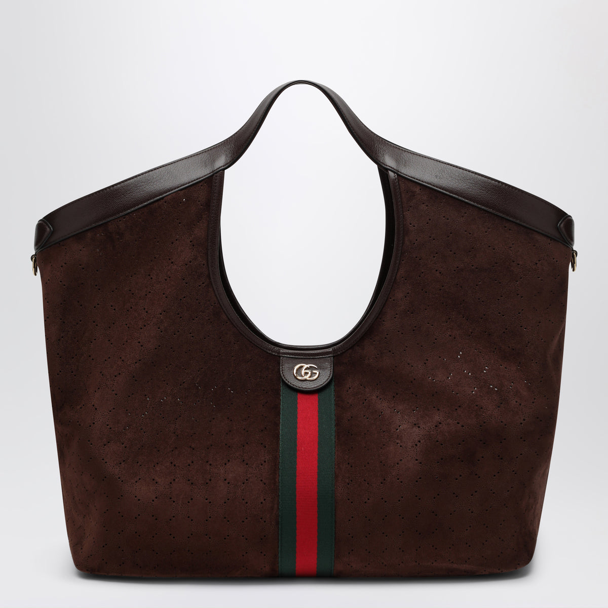 Brown large Giglio shopping bag in suede