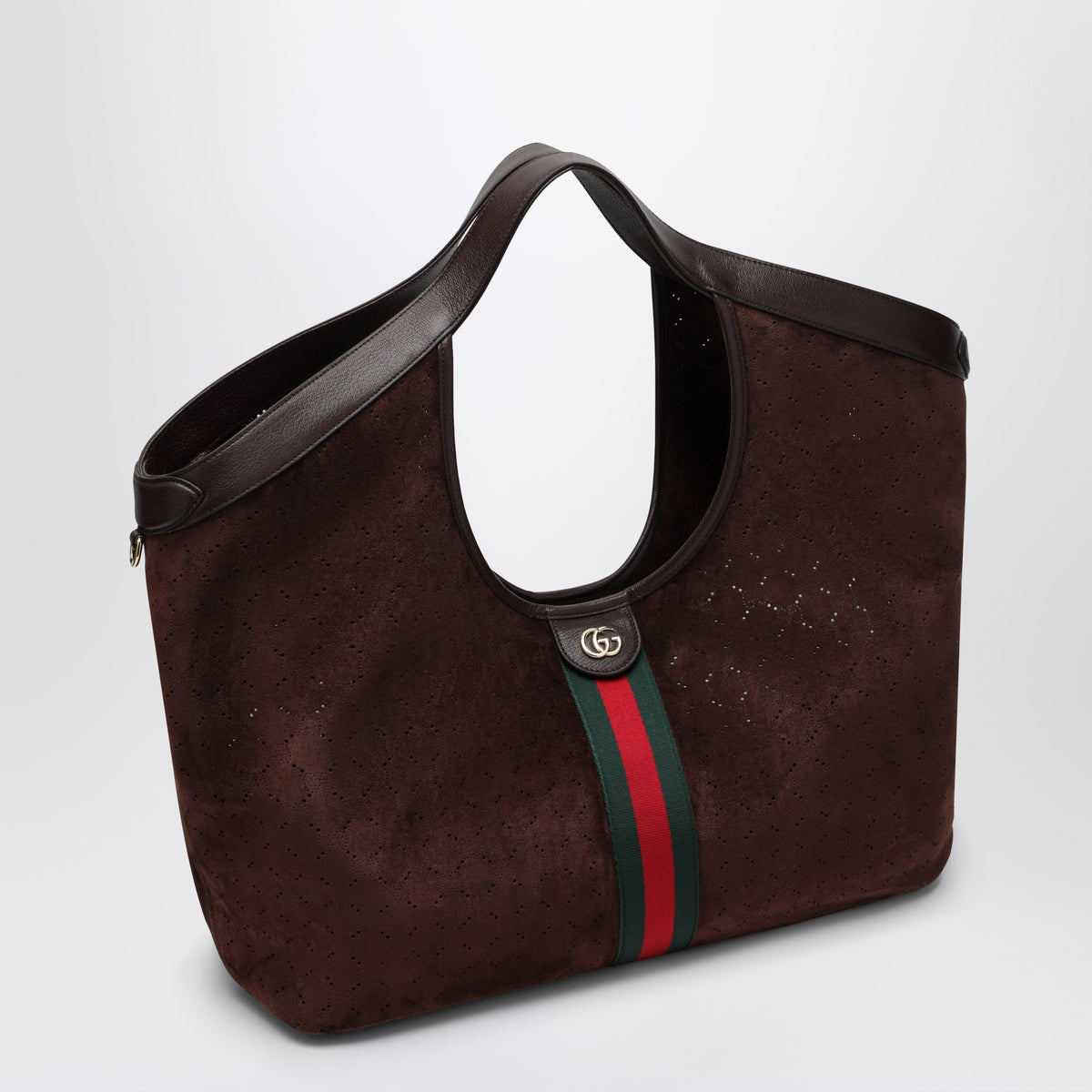 Brown large Giglio shopping bag in suede