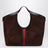 Brown large Giglio shopping bag in suede