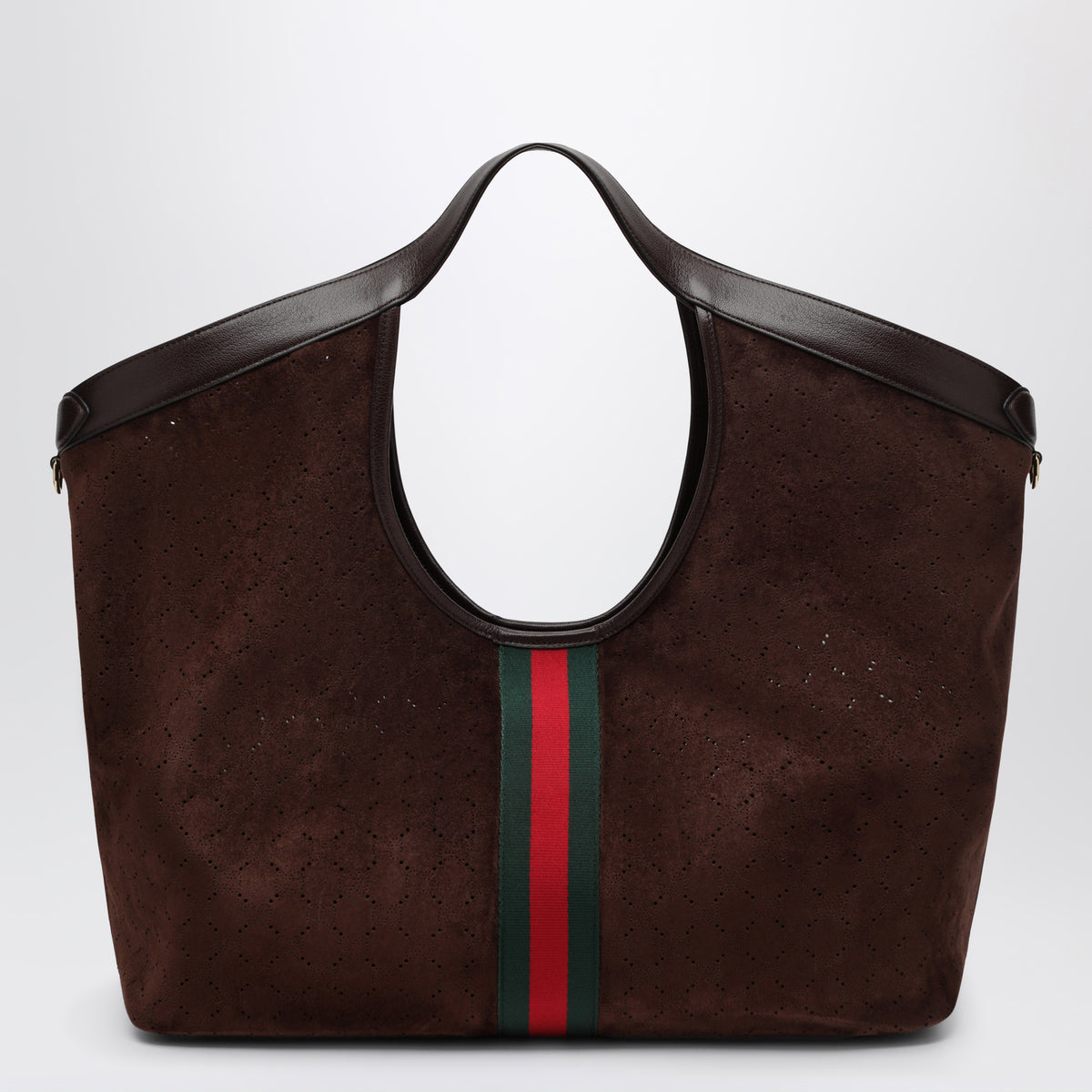 Brown large Giglio shopping bag in suede