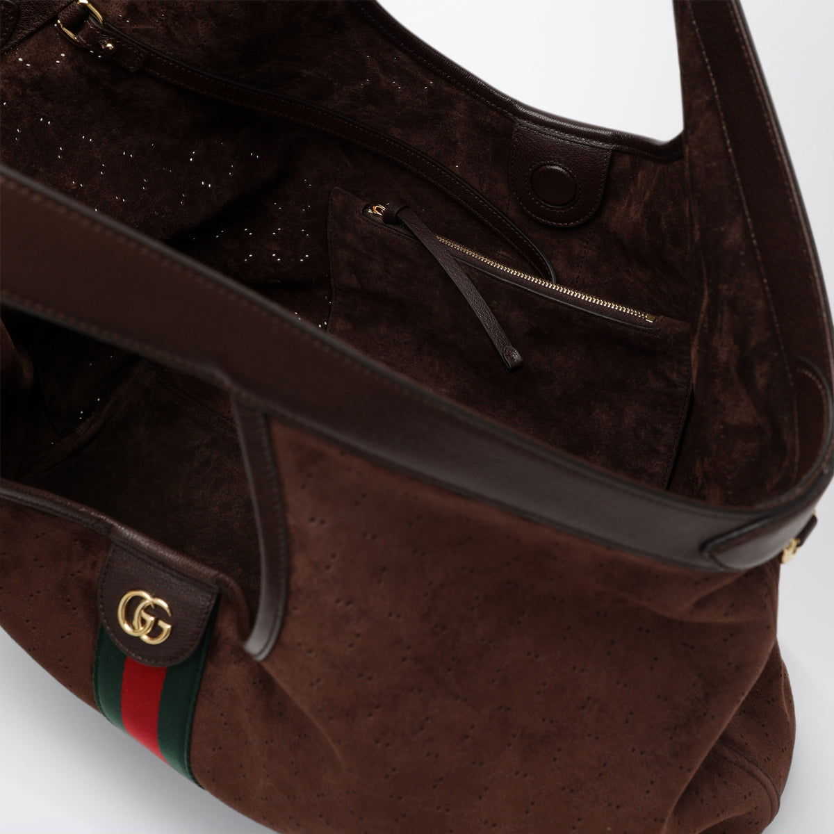 Brown large Giglio shopping bag in suede
