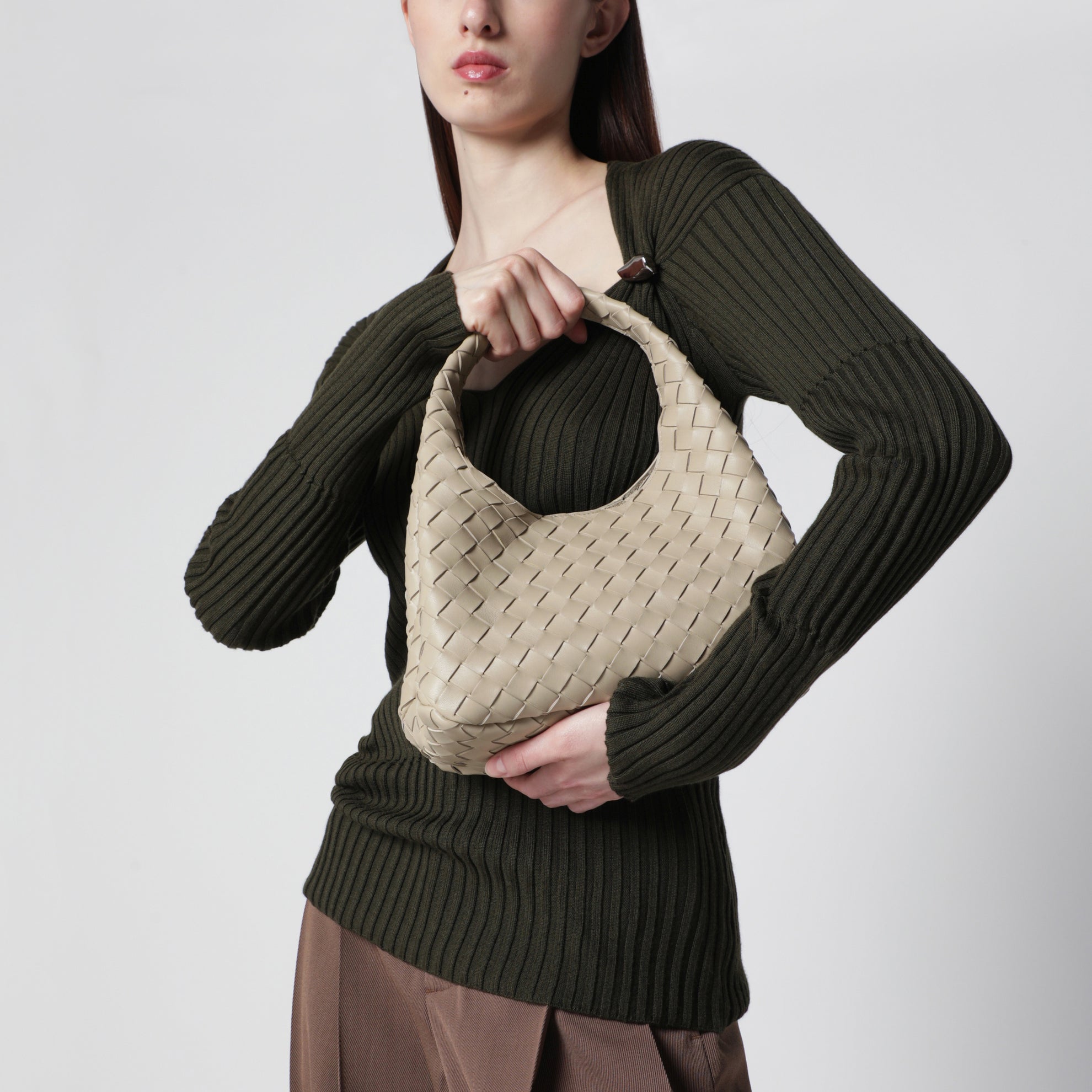 Borsa Campana misura piccola Écru