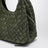 Borsa misura piccola Campana in suede Intrecciato verde scuro