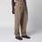 High-waisted tailored trousers with belt in beige wool