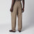 High-waisted tailored trousers with belt in beige wool