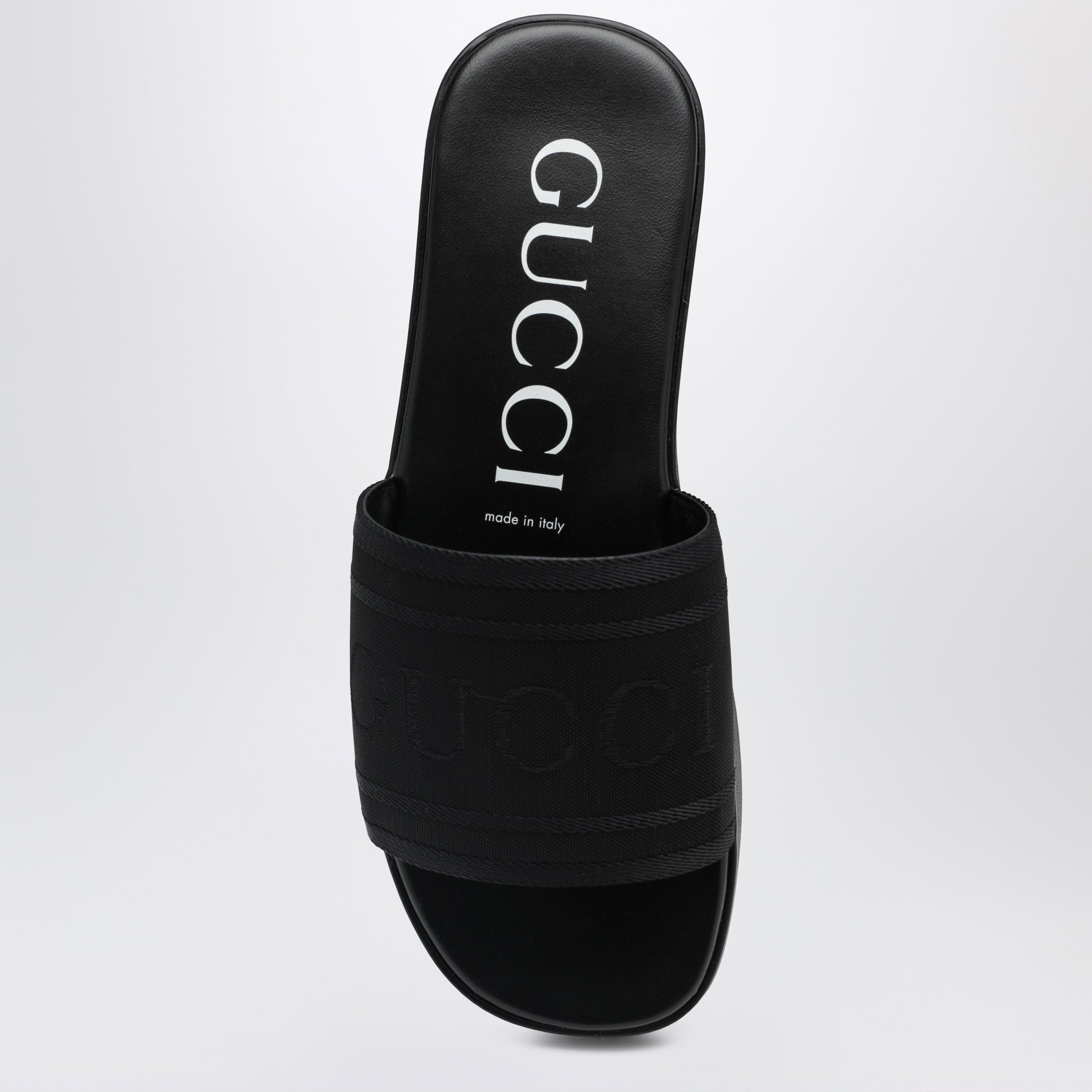 Black jacquard fabric slides