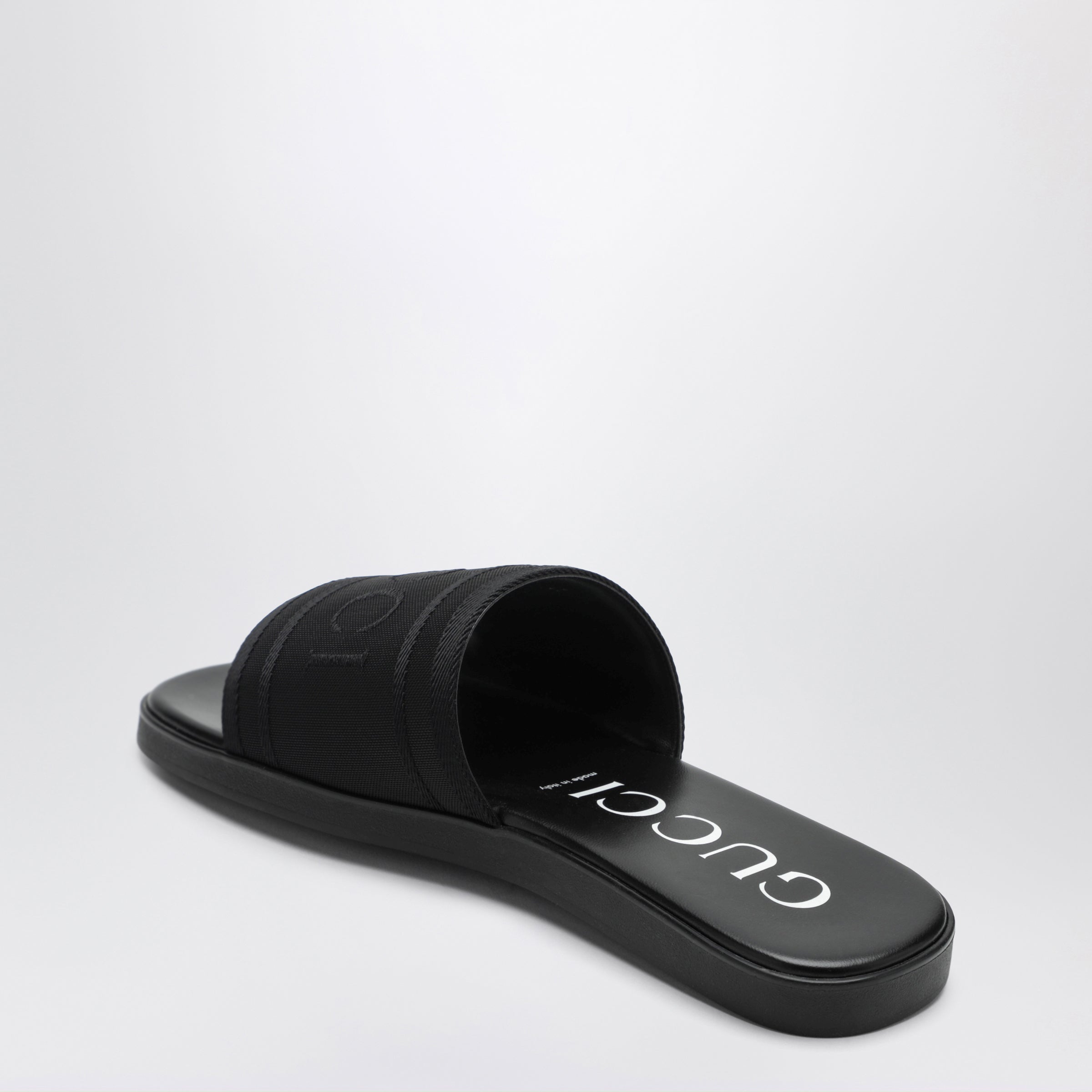 GUCCI Black jacquard fabric slides | TheDoubleF