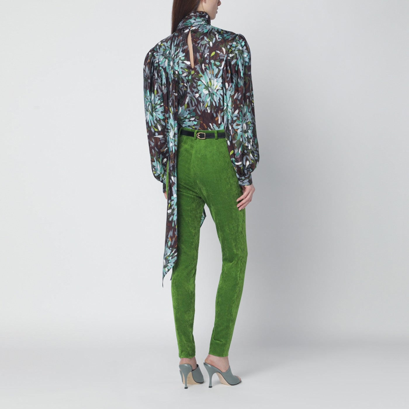 Blusa in twill di seta stampata