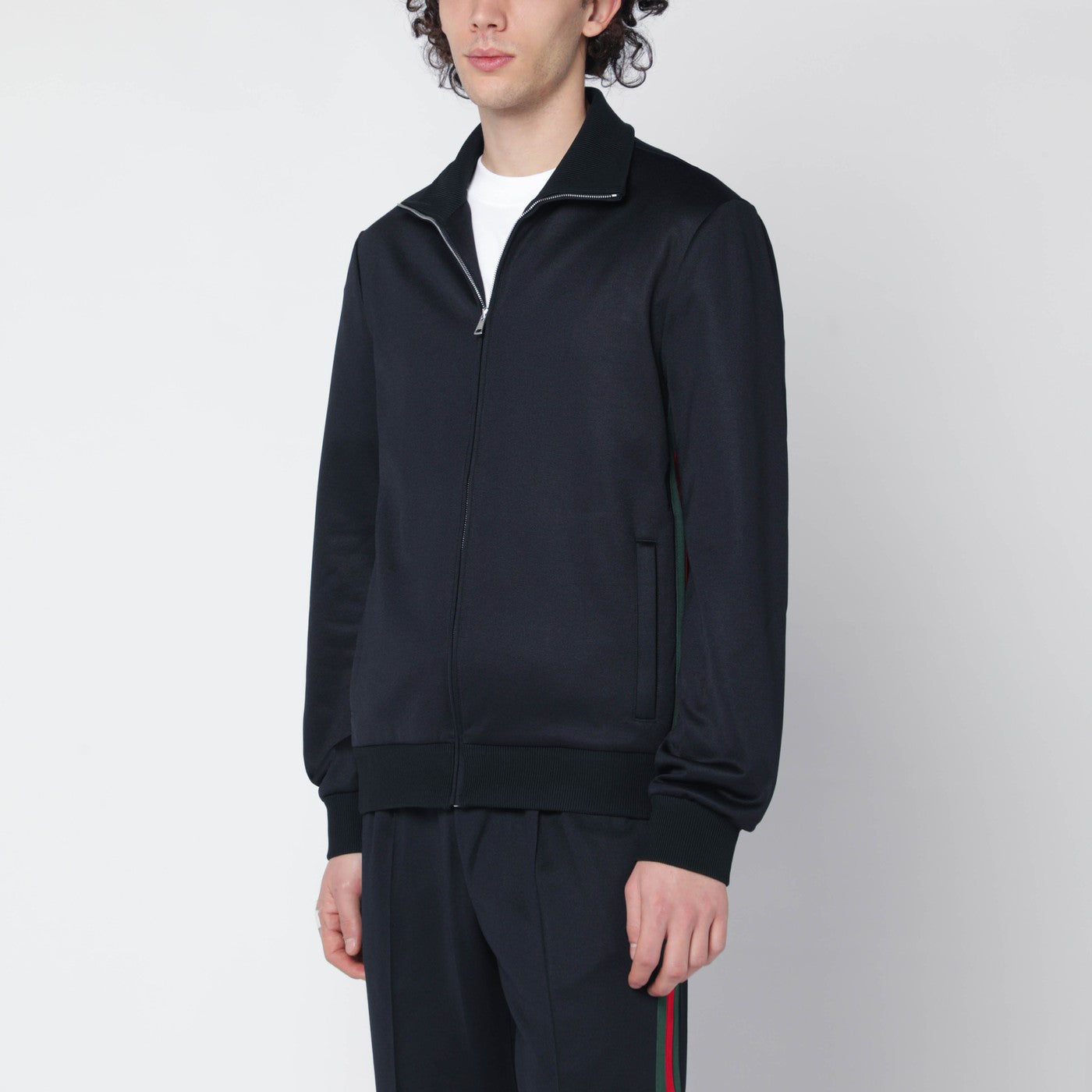Dunkelblaues Sweatshirt aus technischem Jersey