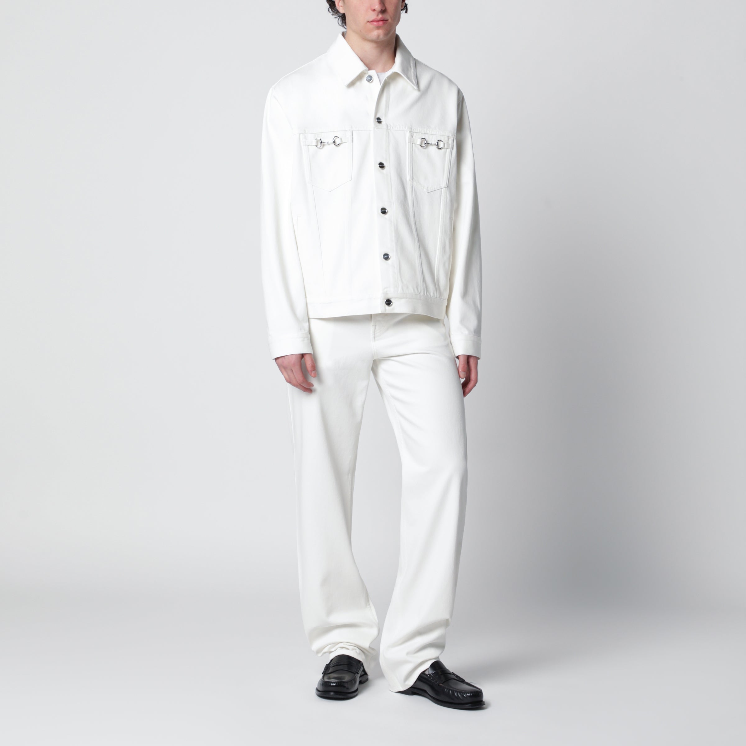 GUCCI White jacket with Horsebit detail | TheDoubleF