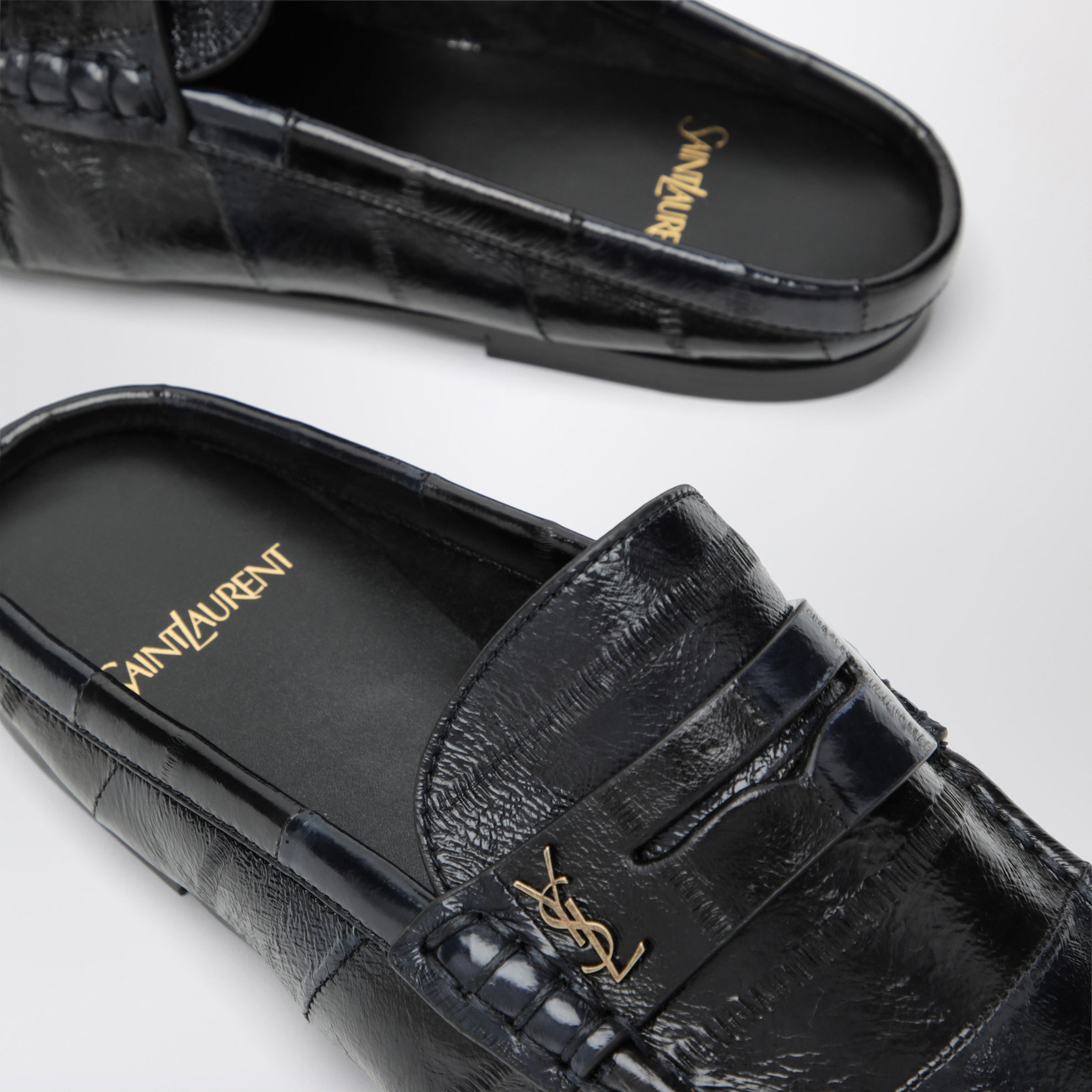 Mules Le Loafer aus Aal-Leder in Blau