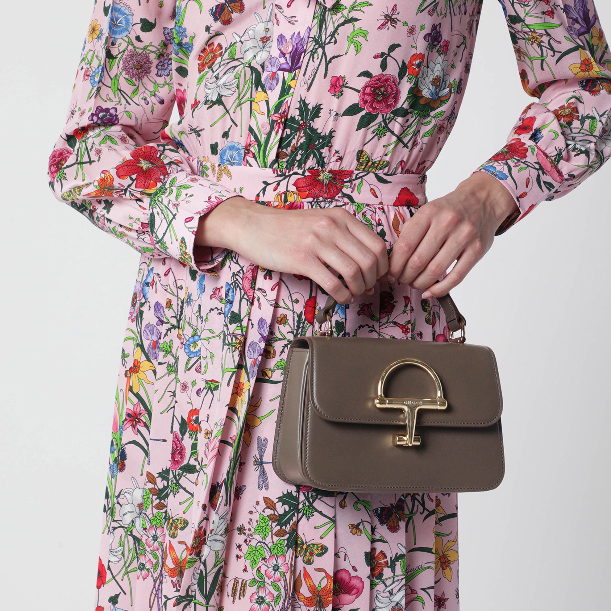 Borsa a mano piccola Gucci Siena marrone taupe
