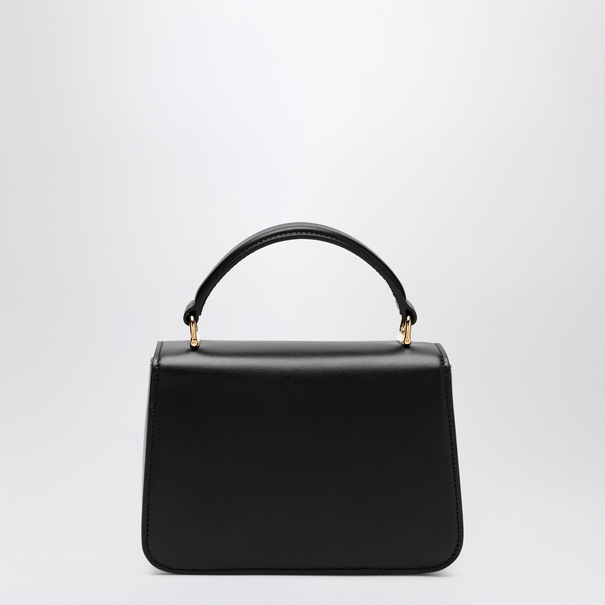 Small Siena top handle bag in black leather