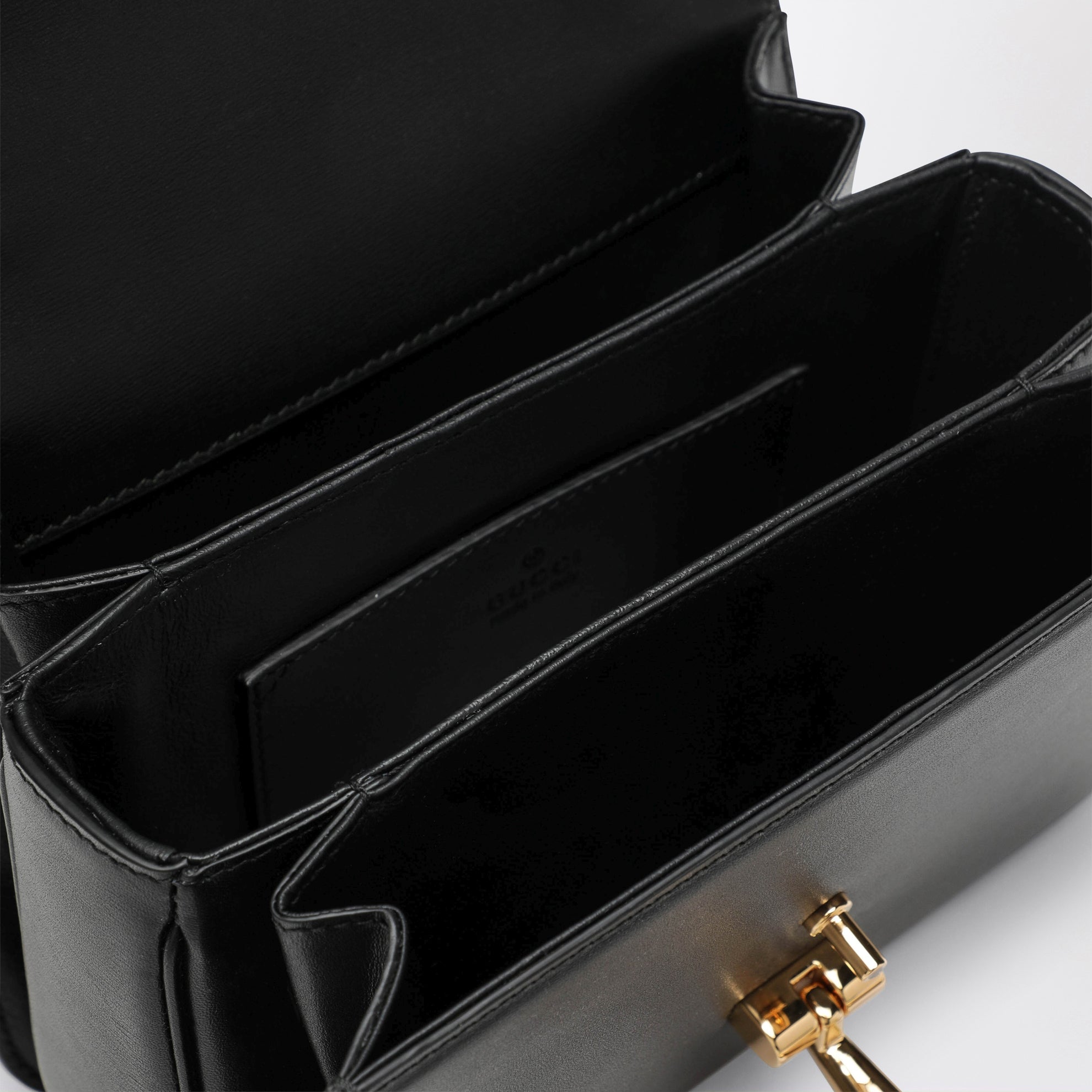 Small Siena top handle bag in black leather