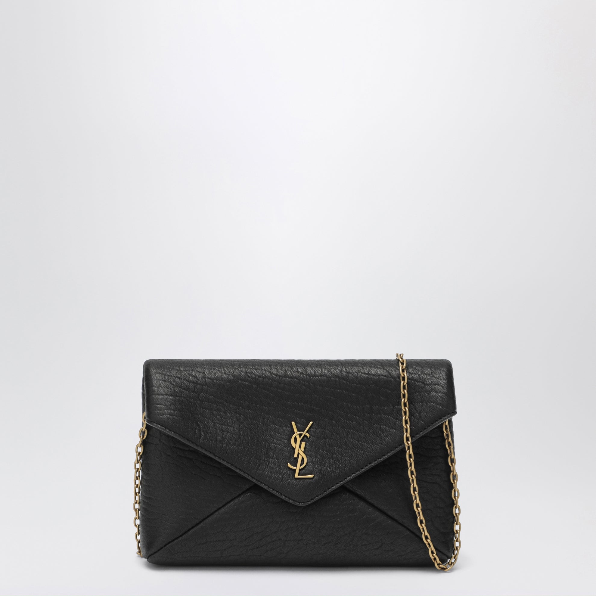 Black Cassandre Chain Pouch in Lambskin Leather