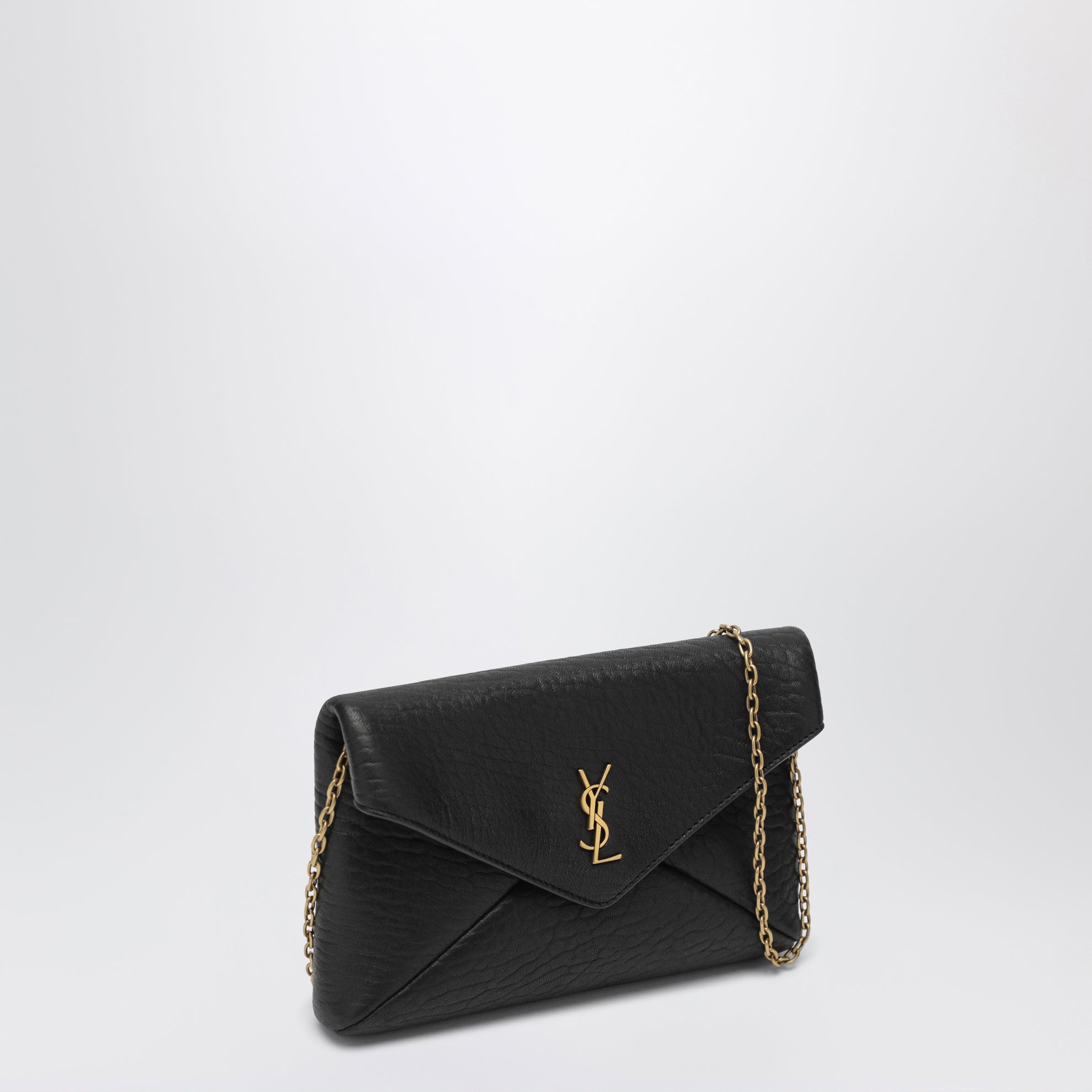 Black Cassandre Chain Pouch in Lambskin Leather