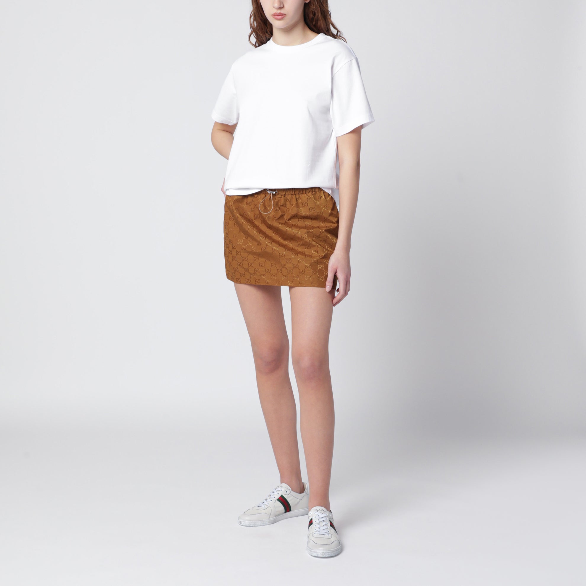 Caramel GG jersey mini skirt