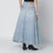 Hellblauer Maxi-Godet-Rock aus Denim