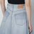 Hellblauer Maxi-Godet-Rock aus Denim