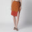 Ochre nylon pencil skirt