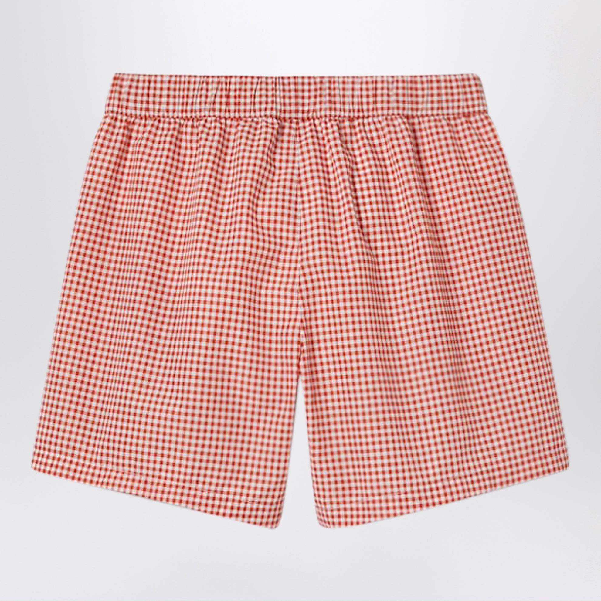 Red/white check cotton shorts