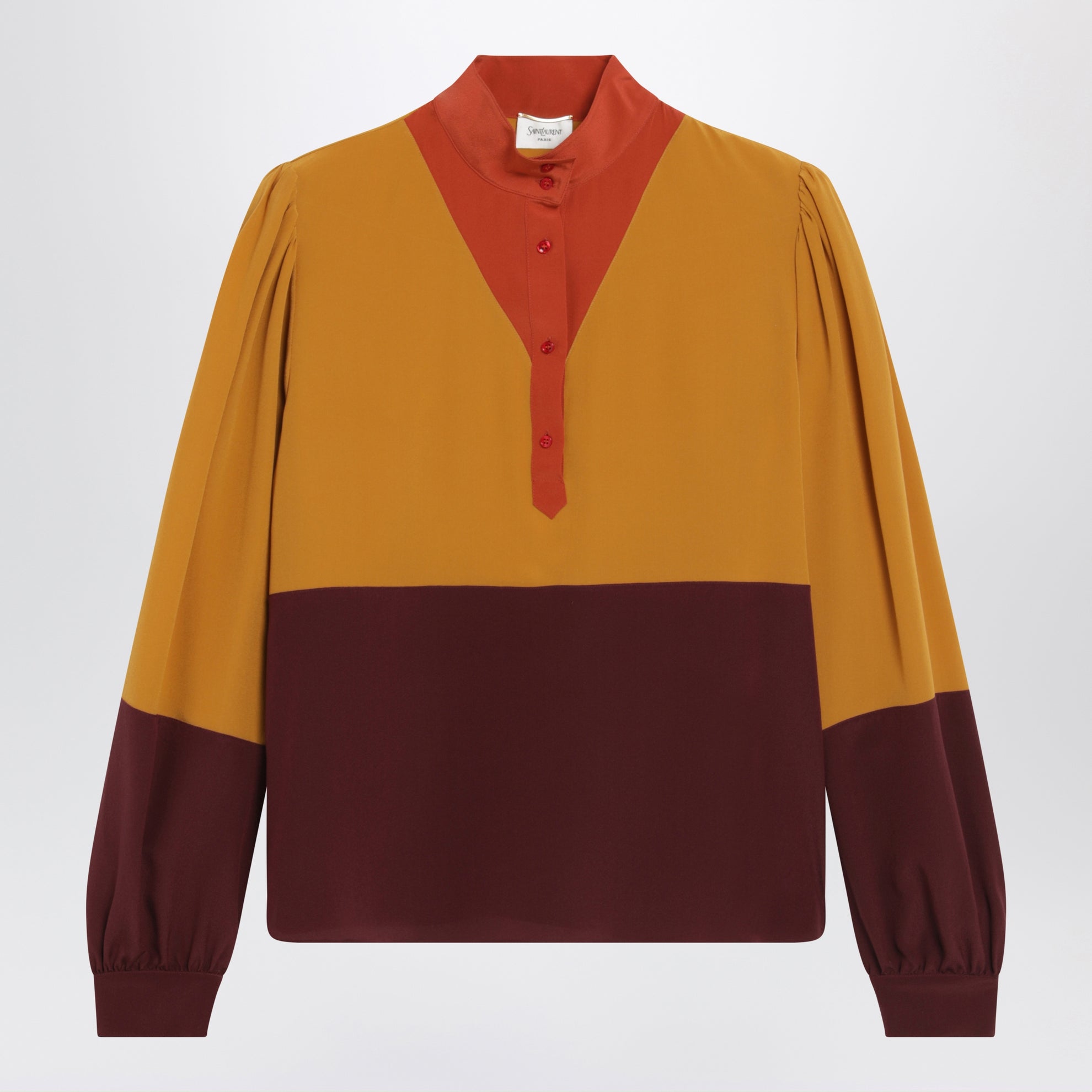 Blouse Color-Block En Soie