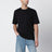 T-shirt oversize nera con ricamo logo
