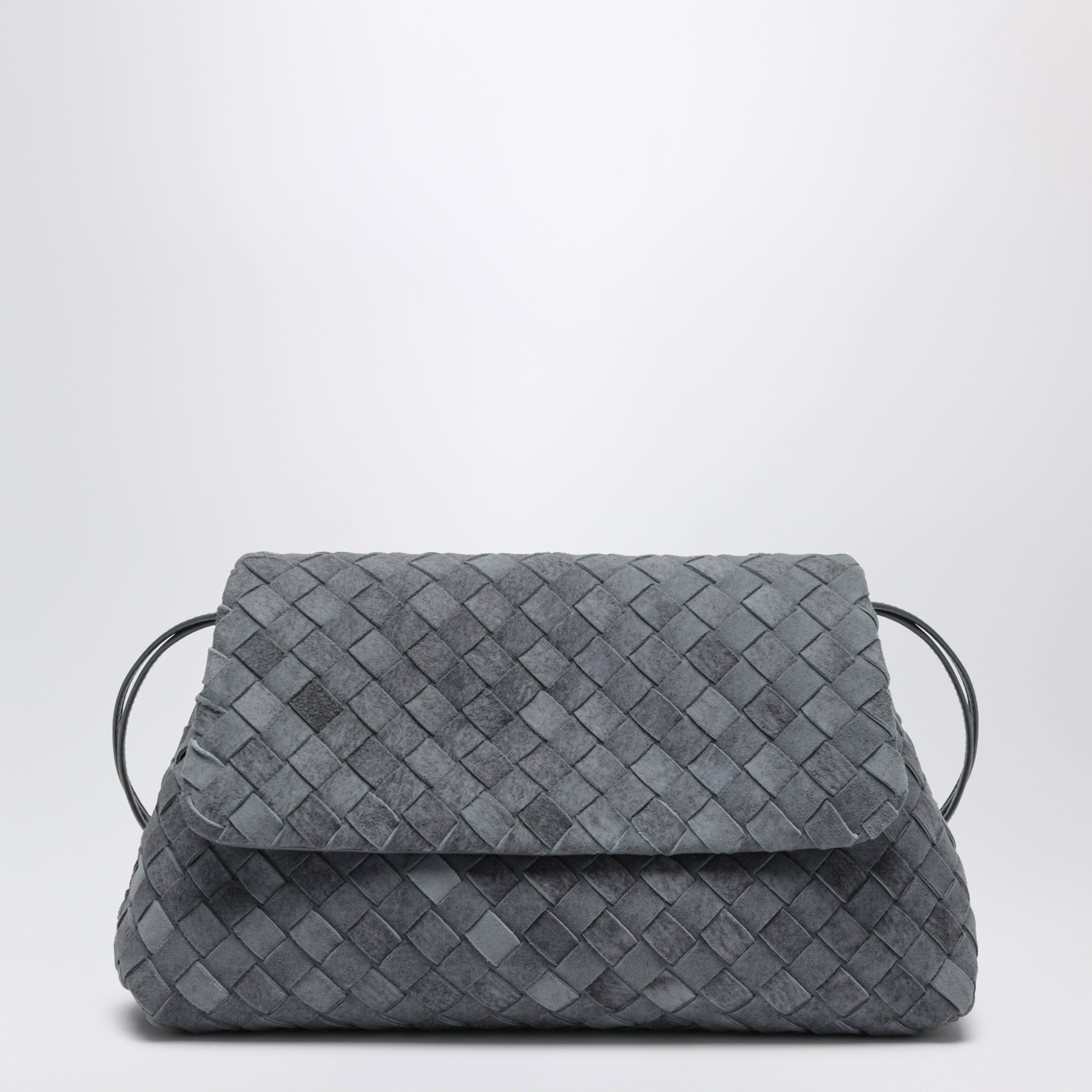 Giorno woven suede clutch in cloudy indigo