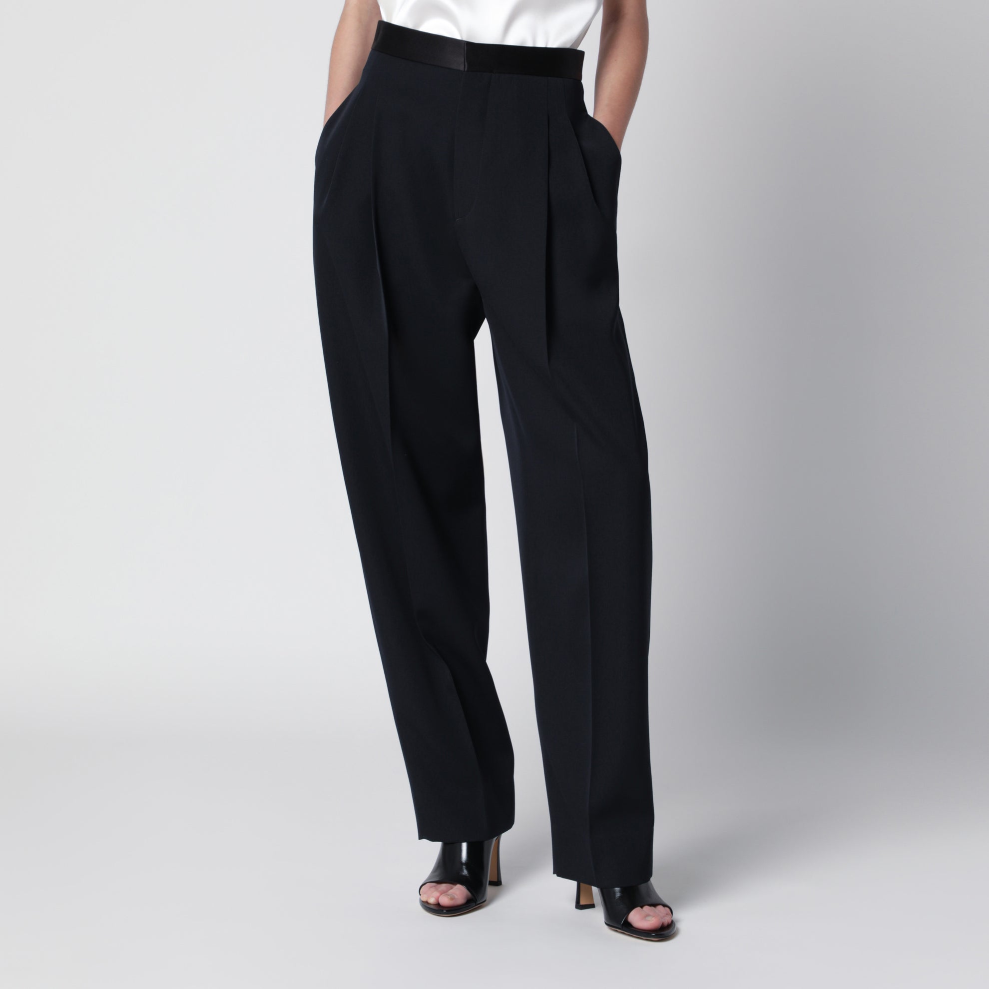 Midnight blue wool trousers
