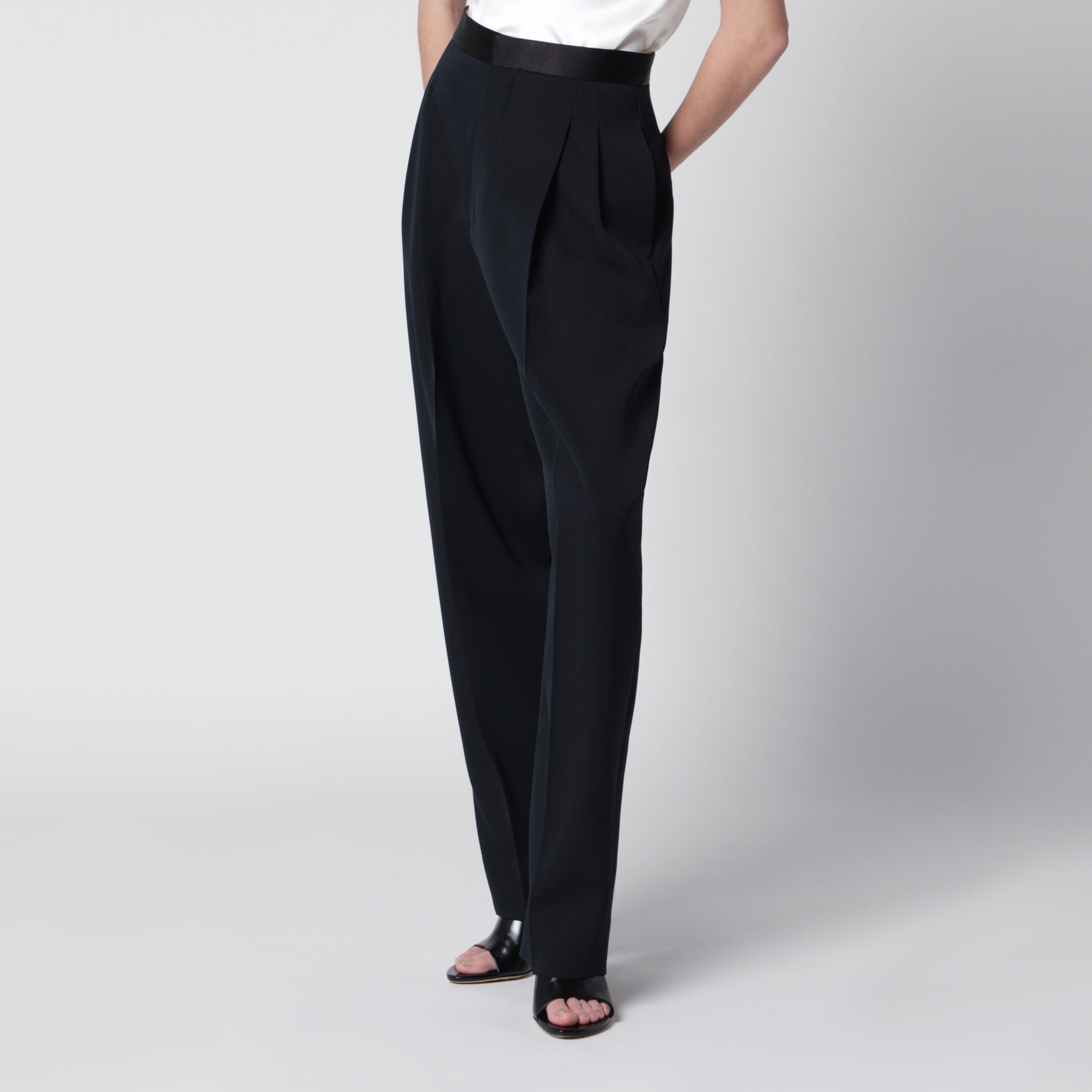 Midnight blue wool trousers
