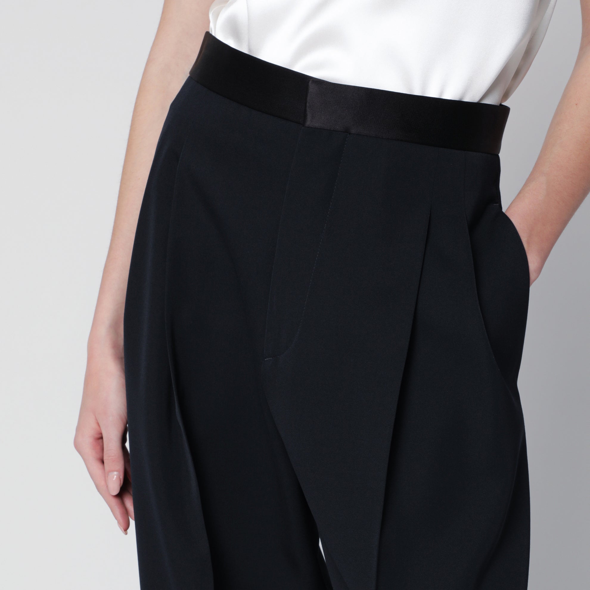 Midnight blue wool trousers