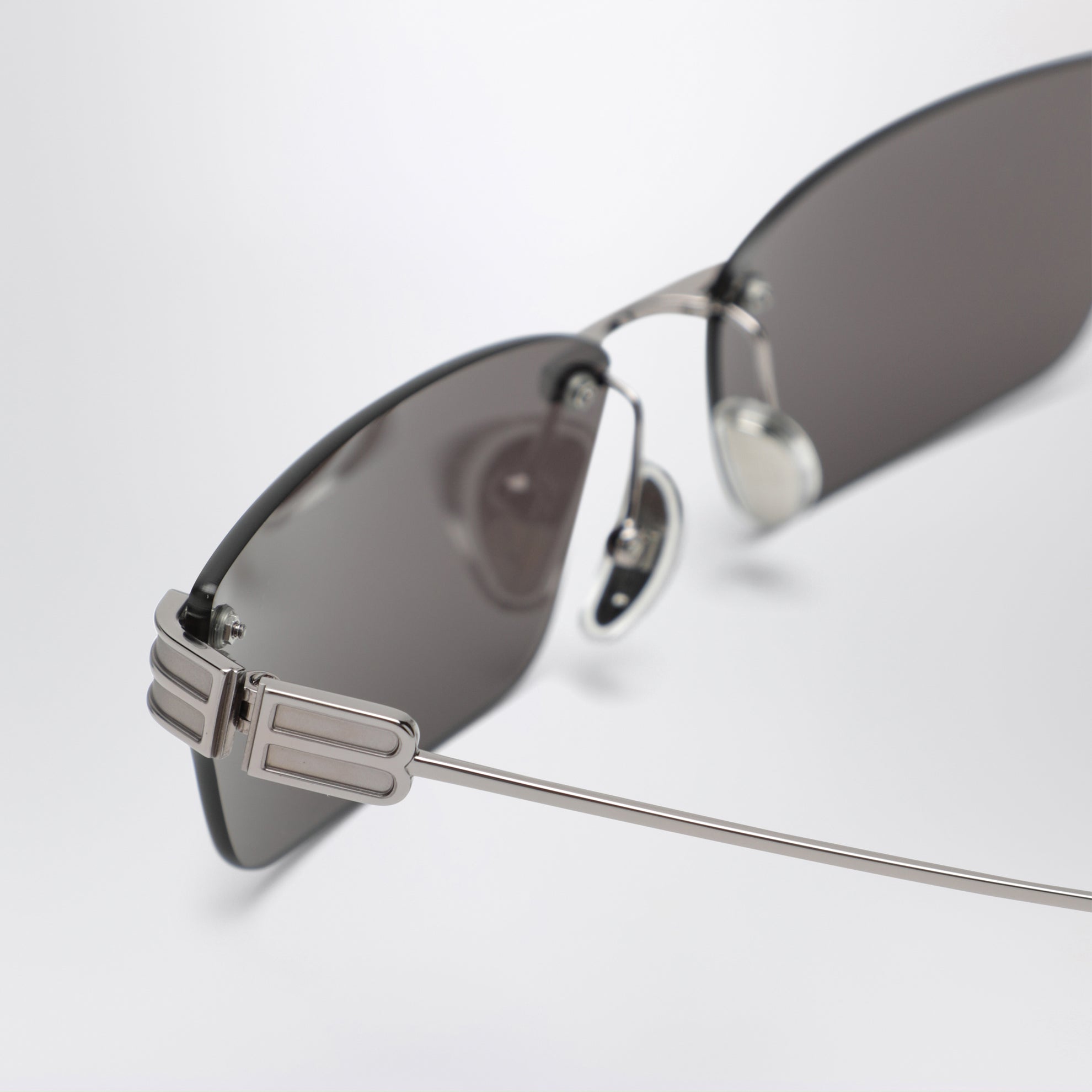 Gossip rectangular Silver/Black sunglasses