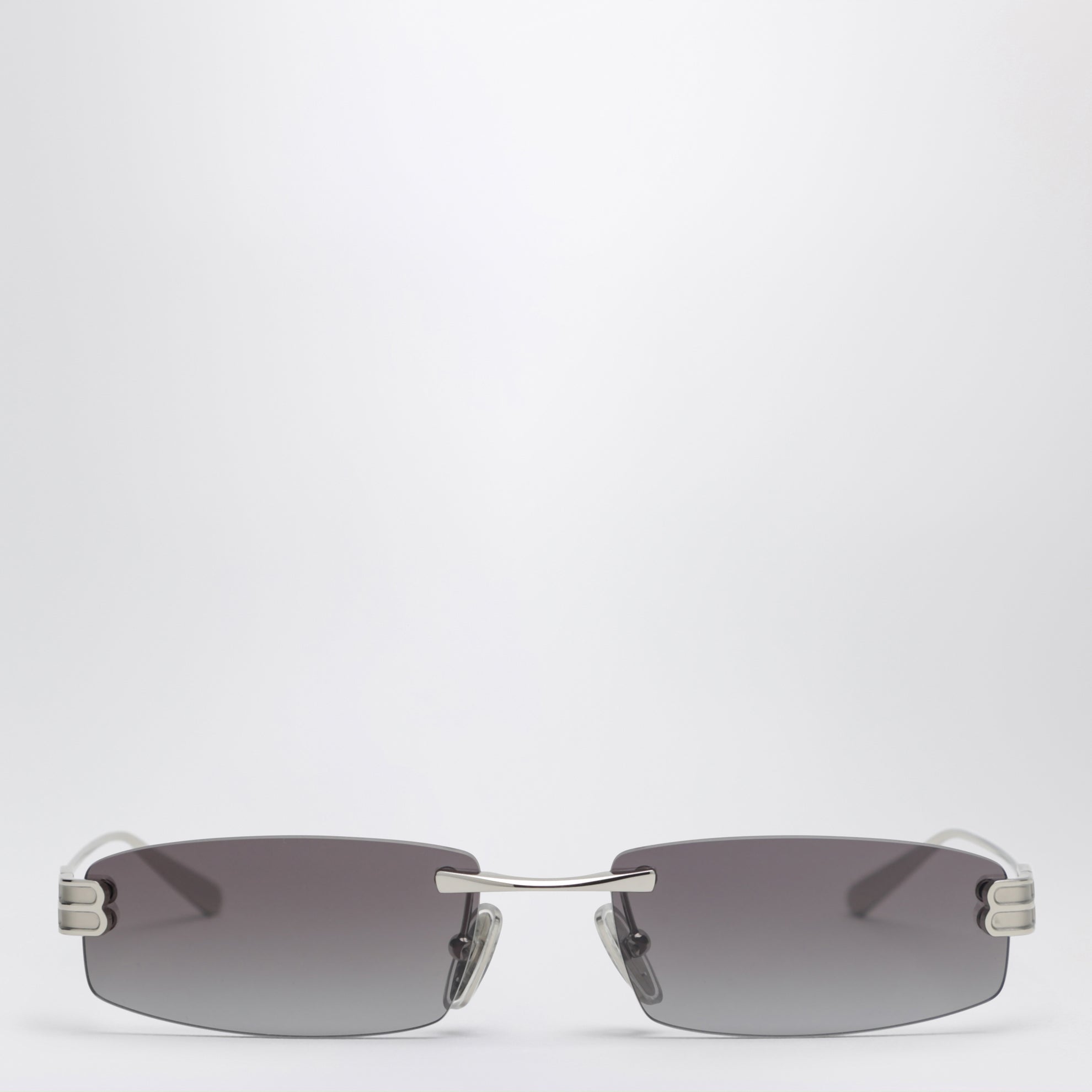 Gossip rechteckige Sonnenbrille Silver/Gradient Grey